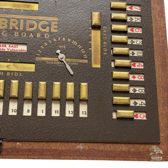 Vintage Bridge Card Game Board Autobridge Playing with Metal Sliders READ DSCPT - Picture 11 of 16